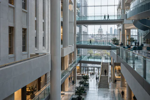 Multiple connected levels in a large civic building